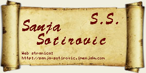 Sanja Sotirović vizit kartica